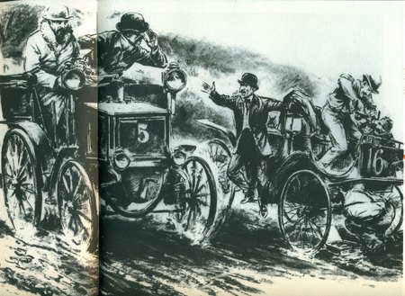 Levassor d&eacute;passe la Peugeot de Koechlin
