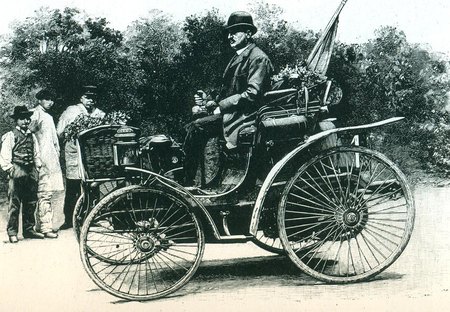 ARRIV&Eacute;E DE LA PEUGEOT N&deg;15 - DEUXI&Egrave;ME DU PARIS-BORDEAUX-PARIS 1895